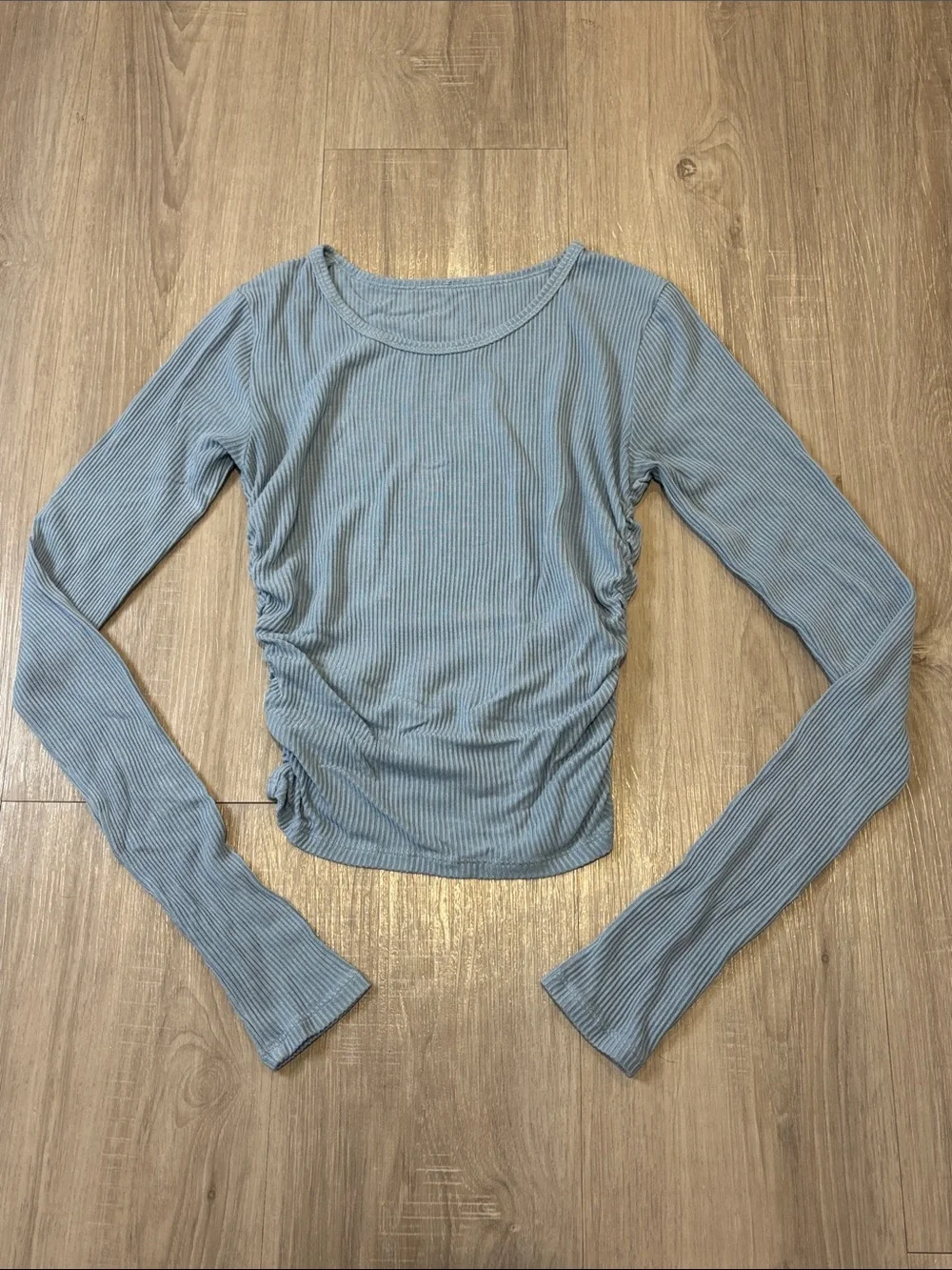 Alo Yoga Gather Long Sleeve in Light Blue Gray
